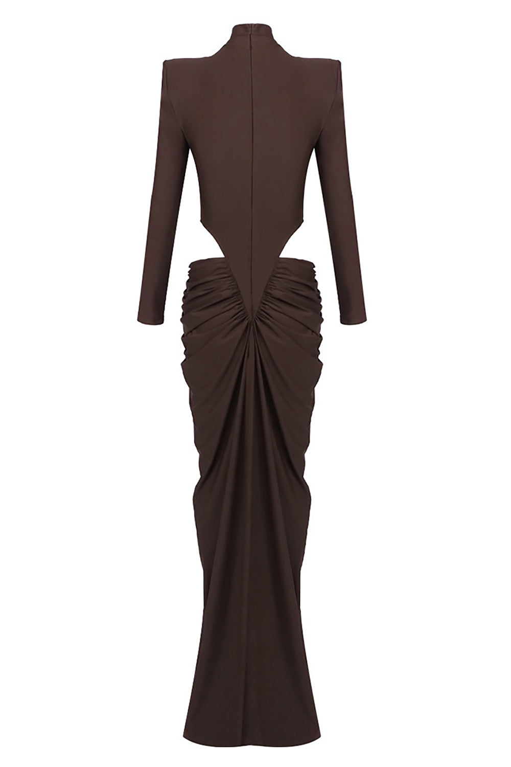 Turtleneck Long Sleeve Cutout Gown