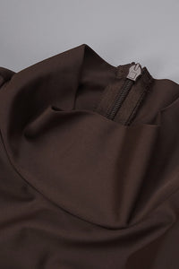 Turtleneck Long Sleeve Cutout Gown