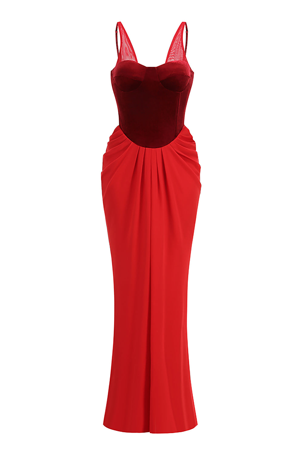 Ruched Flared Maxi Dress