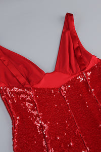 Sequined Sweep Train Maxi Dress