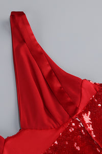 Sequined Sweep Train Maxi Dress