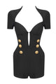 Double Breasted Buttons Deep V Playsuits