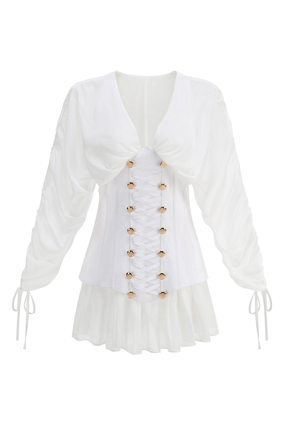 white corset mesh dress Strapless Mesh Corset Maxi Dress White