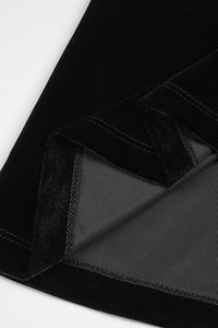 Velvet Mesh-insert Maxi Dress in Black