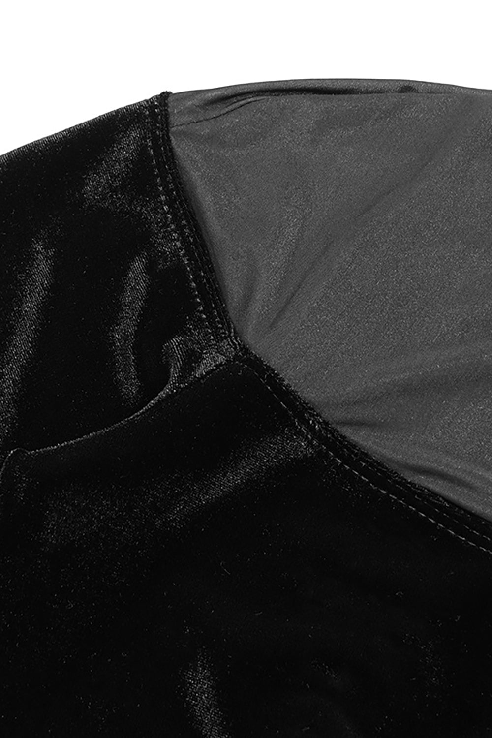 Velvet Mesh-insert Maxi Dress in Black