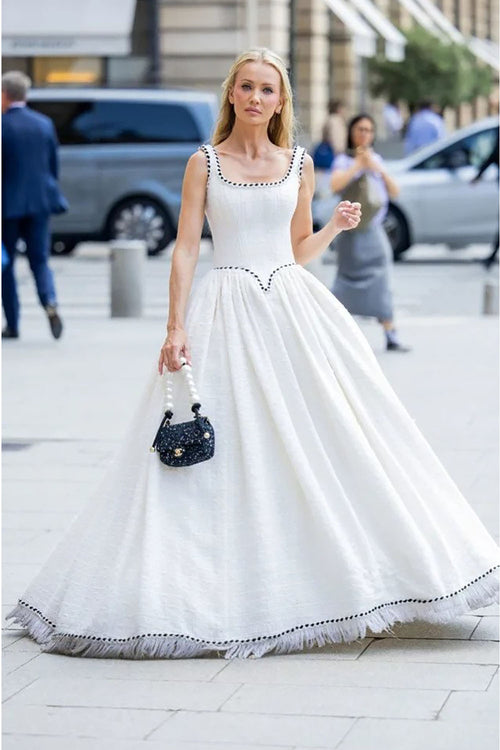 fitted lace wedding dress Vintage Inspired Corset Maxi Dress