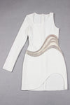 Asymmetric Crystal Bandage Mini Dress