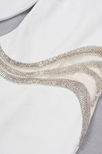 Asymmetric Crystal Bandage Mini Dress