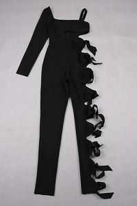 Knot Detail Hollow Out Single Sleeve Jumpsuit
