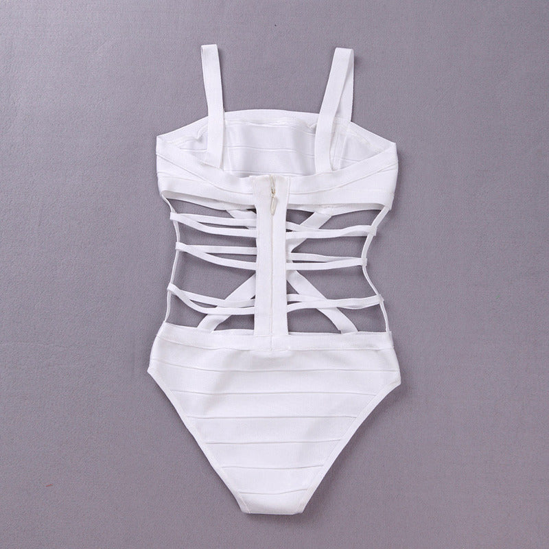 Summer Sexy Hollow Out  Bandage Bodysuit Swimsuit - iulover