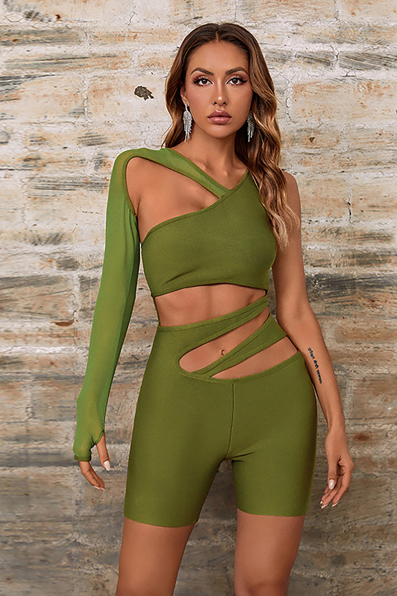 Sage green one shoulder jumpsuit - Cameo Outfits