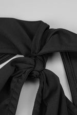 Asymmetric Neckline Cut Out Midi Dress In Black