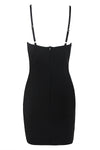 Beads Appliques Strappy Mini BandageDress In Black