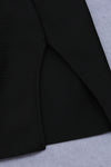 Black Key Hole Split Bandage Dress - IULOVER
