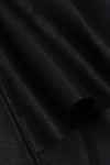 Black PU Deep V Neck Long Sleeve Belt Dress - IULOVER