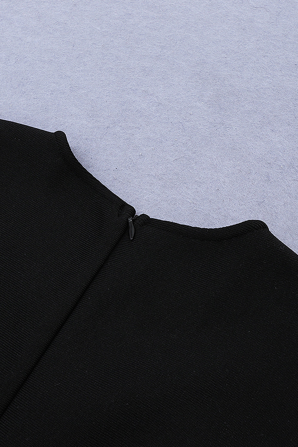 Long Sleeve O Neck Mesh Dot Black Midi Bandage Dress - IULOVER