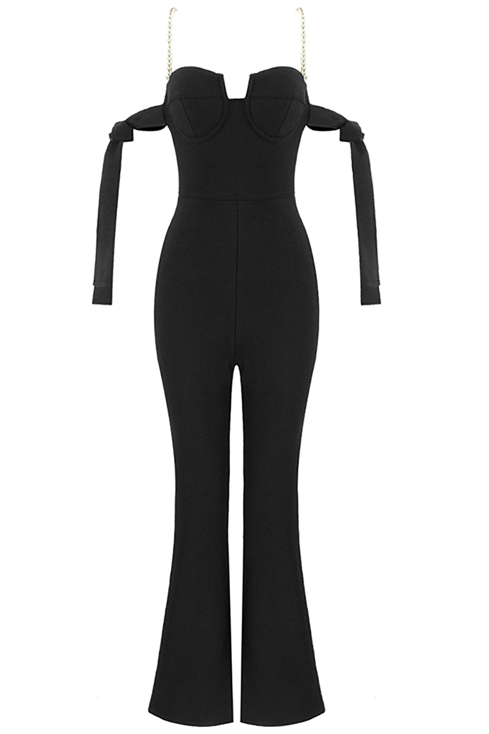 Off Shoulder Bow Woman Bodycon Bandage Jumpsuit - IULOVER