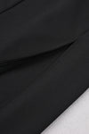 Black Off Shoulder Crystal High Split Bandage Long Dress