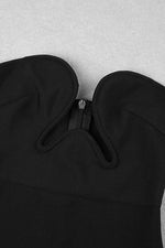 Black Off Shoulder Sleeveless Maxi Bandage Dress - IULOVER