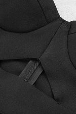 Black One-Shoulder Ruffle Hollow Bandage Dress