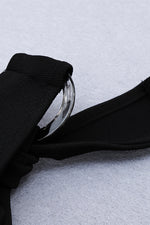 Black One-Shoulder Sleeveless Split Bandage Dress - iulover