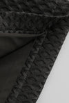 Black Strapless Ruffle Mesh Slim Midi Dress