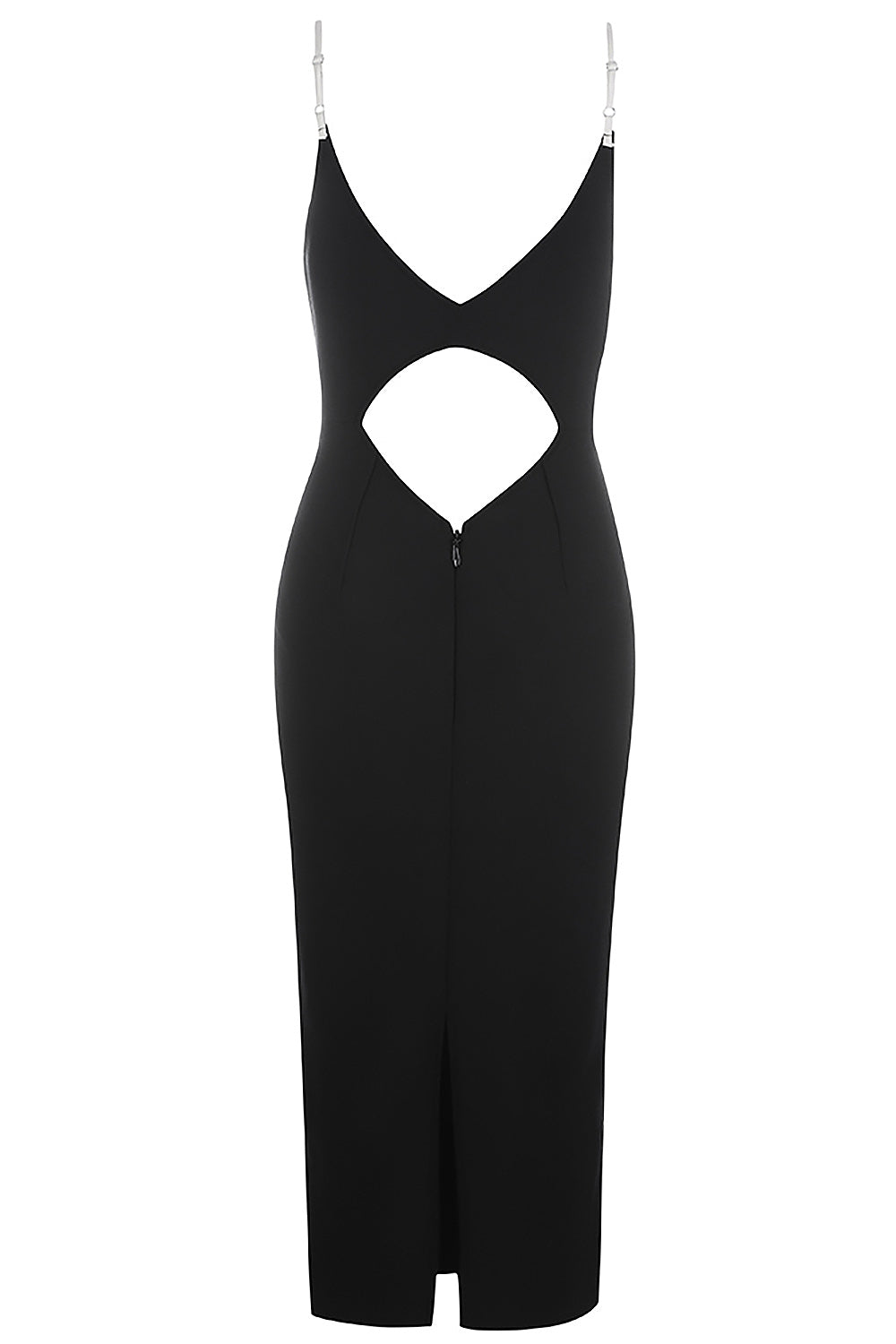 Black Strappy Hollow Out Bandage Dress - IULOVER