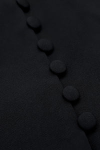Long Sleeve V Neck Black White Blazer Dress - IULOVER