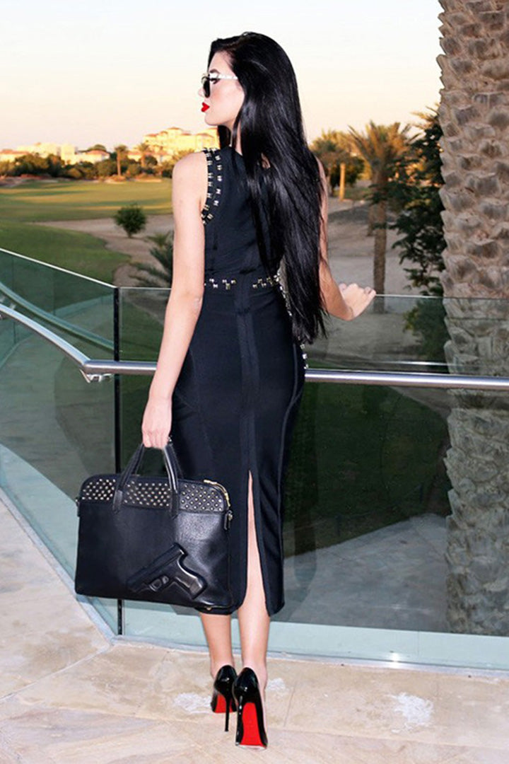 Studded Maxi Bandage Dress