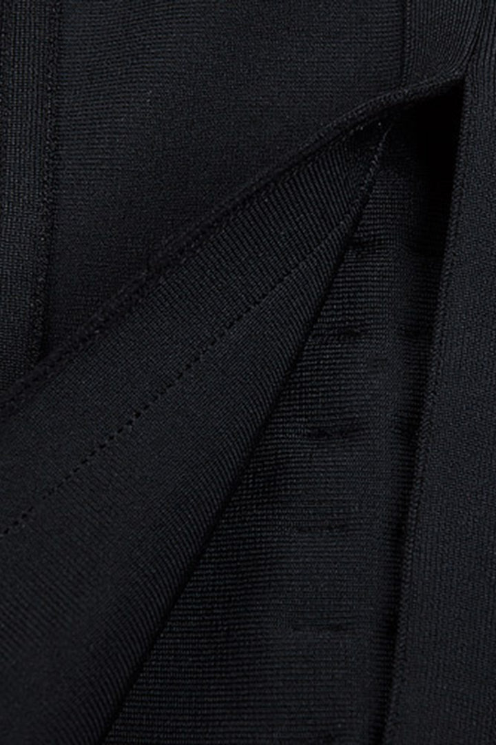 Black White Sleeveless Studded Beaded Long Maxi Bandage Dress - iulover