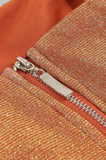 Shiny Glitter Two Piece Set Tassel Sleeveless Crop Top Mini Skirt