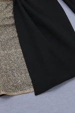 V-Neck Female Sequin Patchwork Bandage Dress - IULOVER