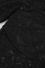Draped Crepe And Lace Maxi Dress Black White