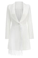 Minivestido Blazer Feather Wrap em Branco