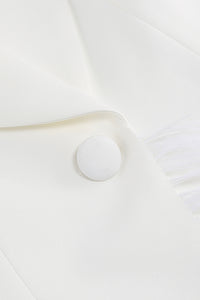 Minivestido Blazer Feather Wrap em Branco