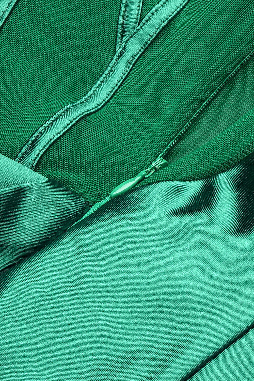 Vestido maxi verde de malha com painel sem mangas de um ombro