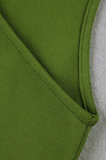 Green V Neck Spaghetti Strap Ankle Length Bandage Dress - IULOVER