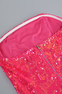 Sequin Pink Top and Skirt Two Piece Set