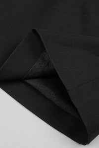 Minivestido preto com mistura de lã com acabamento em renda