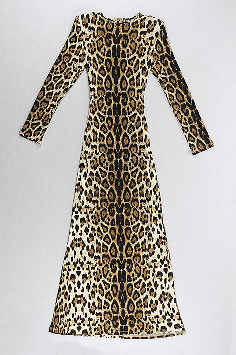 Vestido maxi com estampa de leopardo sem costas vazadas