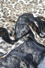 Leopard Print One-Shoulder Short Sleeved Dress