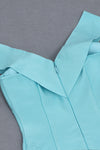 Light Blue Off-the-shoulder Midi Bandage Dress