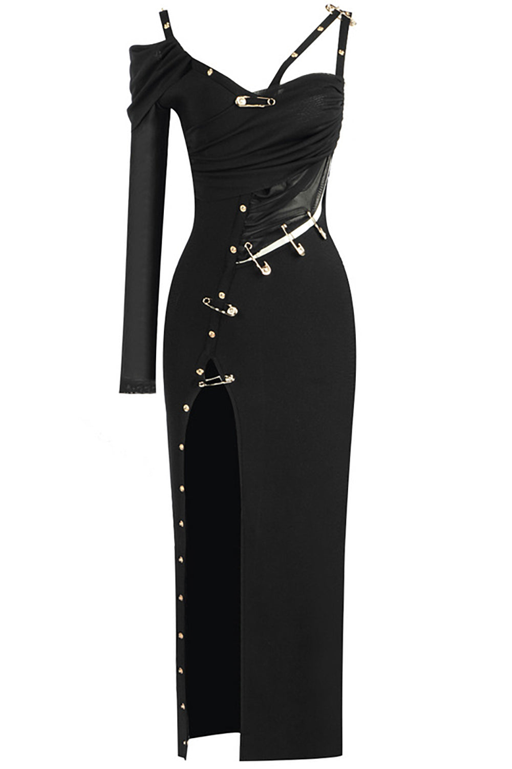 Strappy Hollow Out Ruched Bandage Dress Black / Small Strappy Hollow Out Ruched Bandage Dress Black / Small