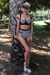 Luxury Houndstooth Corset Bandage Bikini Set Swimming Suit