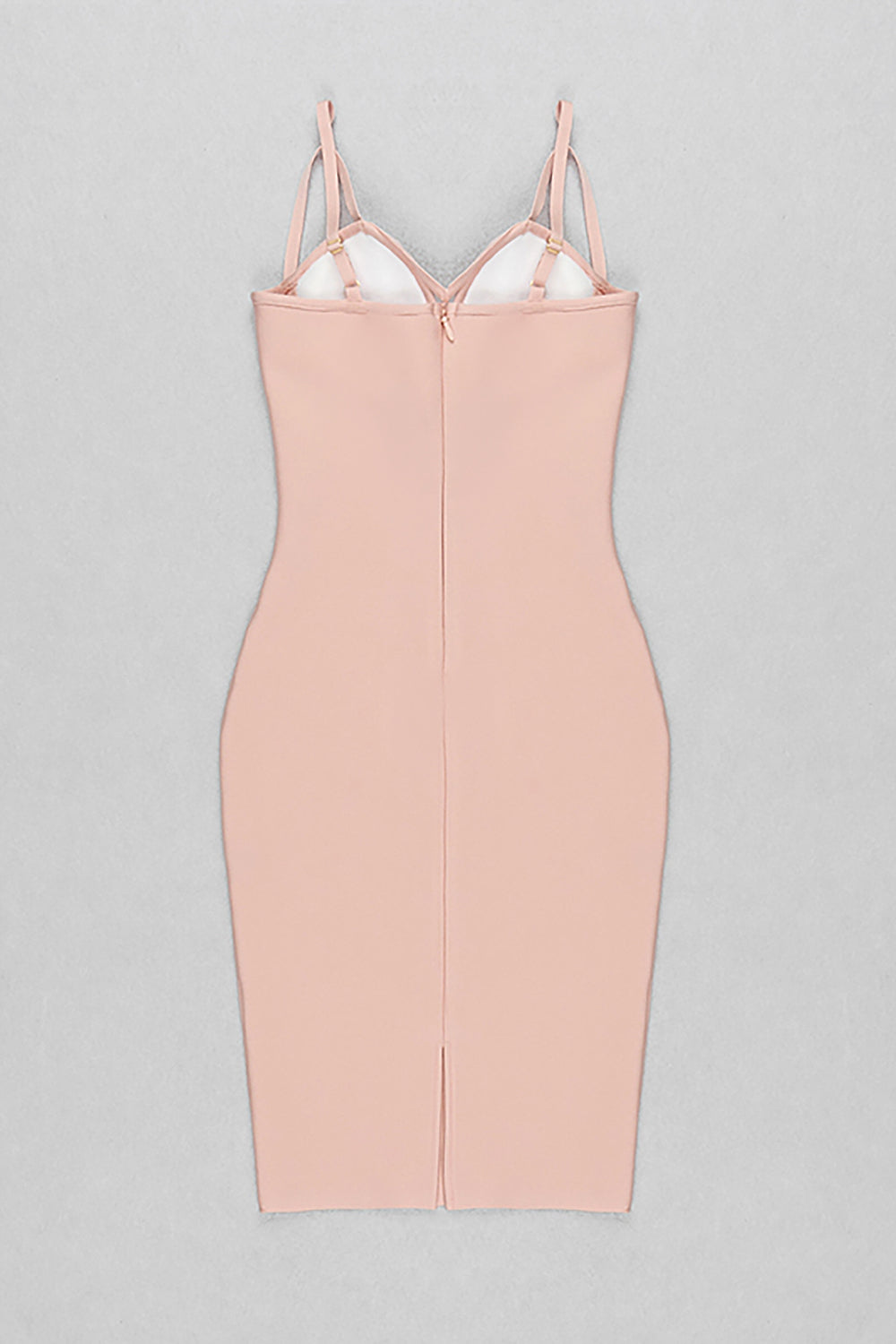 Nude Strappy Hollow Out Bandage Dress