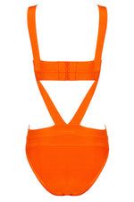 One Piece Orange Bandage Swimwears - iulover