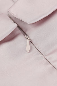 Pink Satin Strappy Mid Waist Slim A-Line Dress - IULOVER