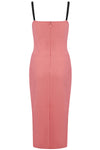 Pink Strappy Split Midi Bandage Dress