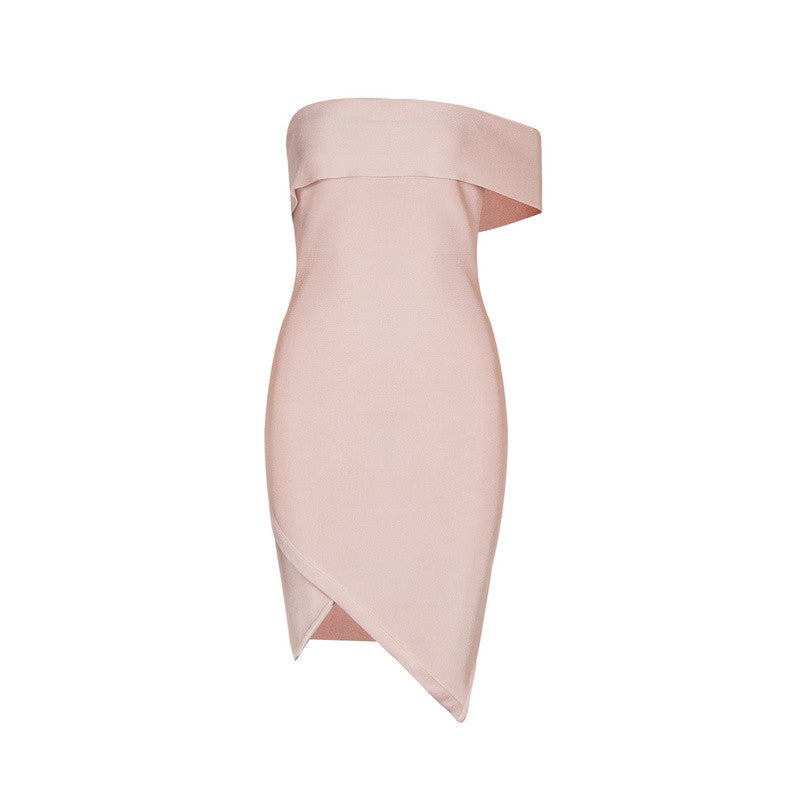Cut Out One Shoulder Sexy Party Bandage Dress - iulover