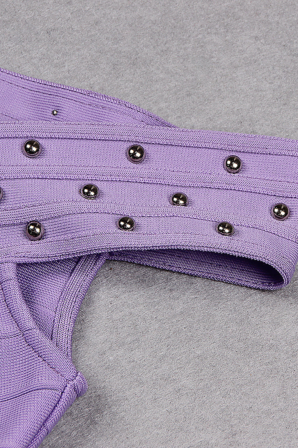 Purple Off-the-shoulder V-neck Beaded Bandage Dress